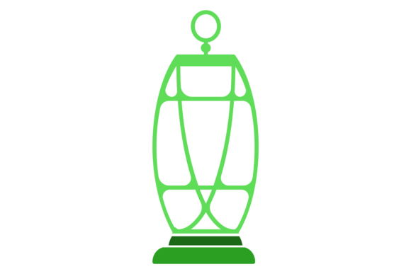 Antique Lamp in Decorative Islamic Style Graphics