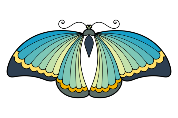 Blue Wings Butterfly Graphic for Summer Branding