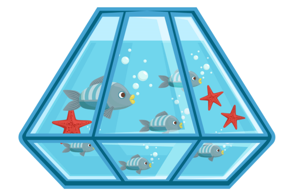 Decorative Aquarium Graphics for Modern Editorial Design