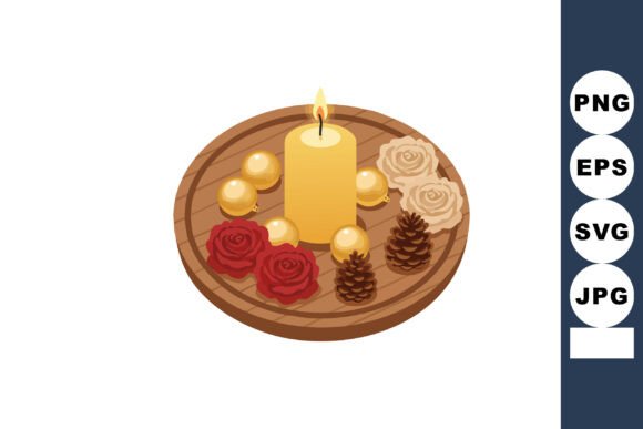 Decorative Candle Centerpiece with Red A