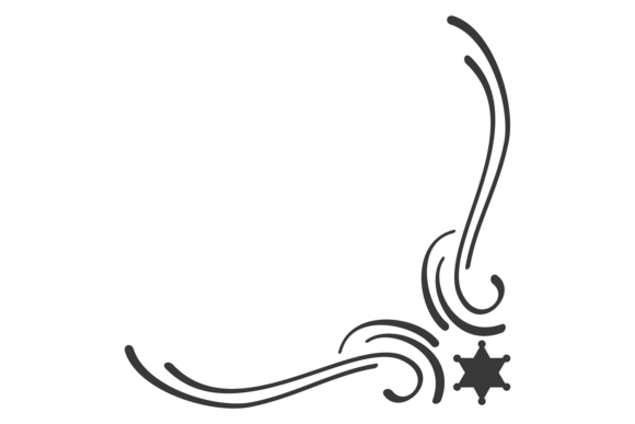 Decorative Curly Corner. Retro West Styl Graphics