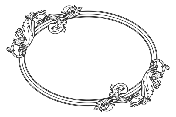 Decorative Oval Frame with Vintage Filig