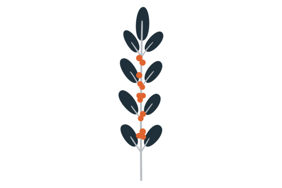 Floral Branch Icon for Winter Branding