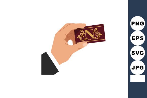 Hand Holding Decorative Burgundy Card Wi Graphics