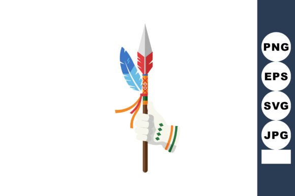 Hand Holding Decorative Spear Graphics & Illustrations
