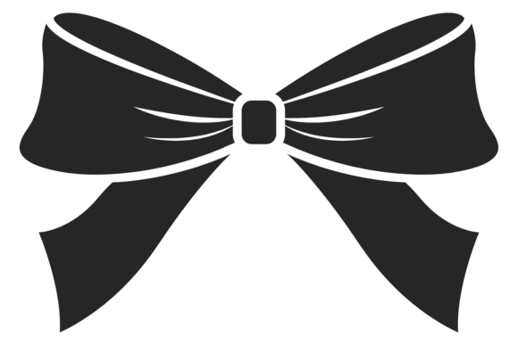 Ribbon Bow Black Icon for Modern Design Projects