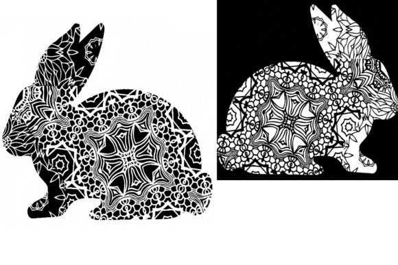 Set of 6 Decorative Bunnies Graphics for Creative Projects
