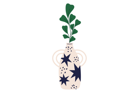 Spring Botany Branch in Decorative Vase Graphics